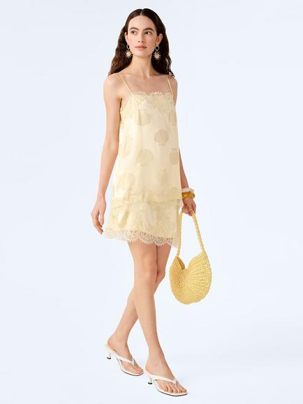 OMNES Marj Seashell Print Mni Skirt containing LENZING™ ECOVERO™ Viscose, Butter Yellow - view 2, Butter Yellow