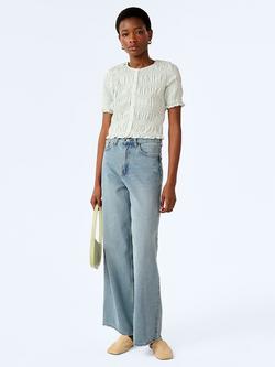 OMNES Burke Seersucker Gingham Blouse, Mint/White, Mint/White