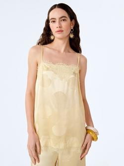 OMNES Estela Lace Trim Cami Top containing LENZING™ ECOVERO™ Viscose, Butter Yellow, Butter Yellow