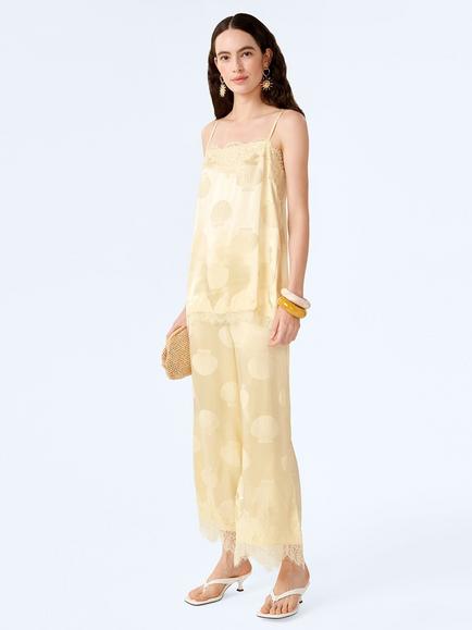 OMNES Estela Lace Trim Cami Top containing LENZING™ ECOVERO™ Viscose, Butter Yellow - view 2, Butter Yellow