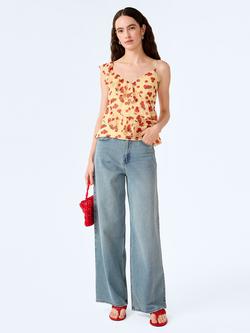 OMNES Francie Chiffon Tomato Print  Top, Multi, Multi