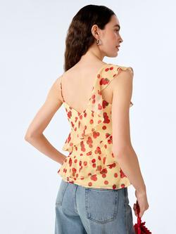 OMNES Francie Chiffon Tomato Print  Top, Multi - view 2, Multi
