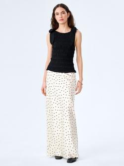 OMNES Mathilde Shirred Top, Black, Black