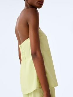 OMNES Palm Linen Blend Top, Shadow Lime - view 2, Shadow Lime