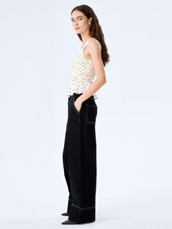 OMNES Rain Polka Dot Satin Top, White - view 2, White