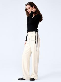 OMNES Soleil Crochet Wrap Top, Black - view 2, Black