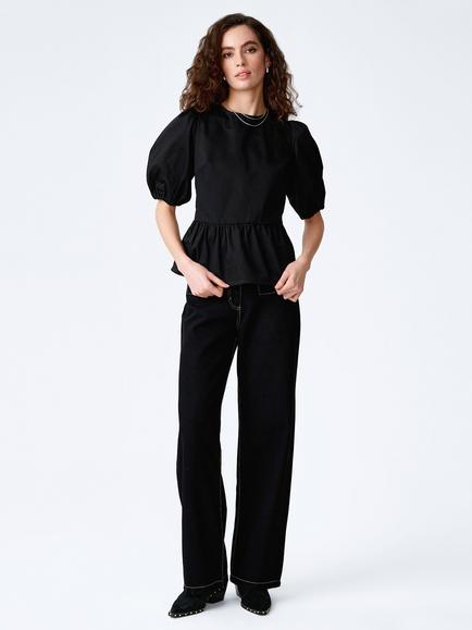 OMNES Tiana Open Back Top, Black, Black