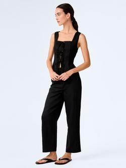 OMNES Anderson Linen Blend Trousers, Black - view 2, Black