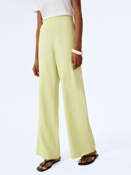 OMNES Birch Linen Blend Trousers, Lime Green - view 2, Lime Green