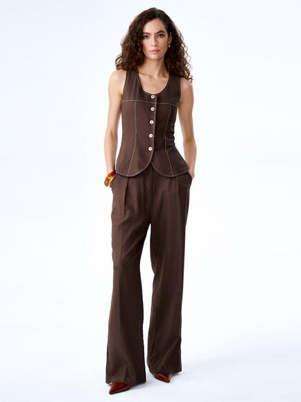 OMNES Austen Waistcoat, Chocolate, Chocolate