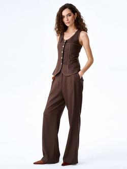 OMNES Austen Waistcoat, Chocolate - view 2, Chocolate