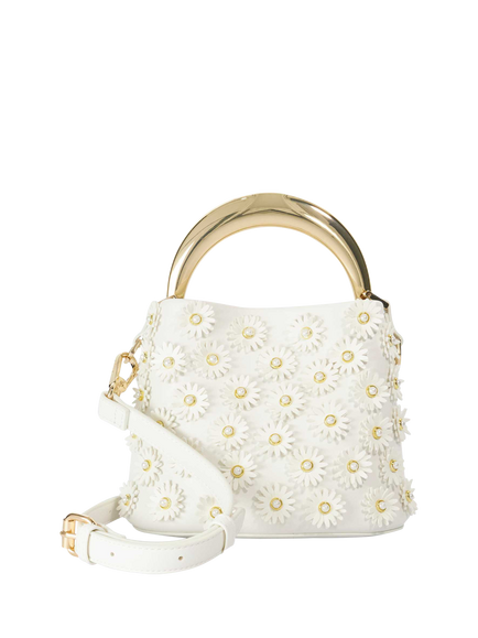Dune London Dharla Leather Grab Bag, White, White