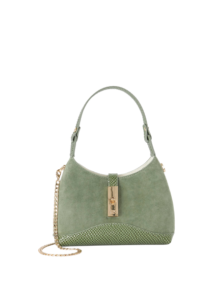 Dune London Dini Dorset Turnlock Grab Bag, Green, Green