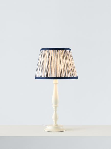 John Lewis Ticking Stripe Pleat Tapered Lampshade, Loch Blue