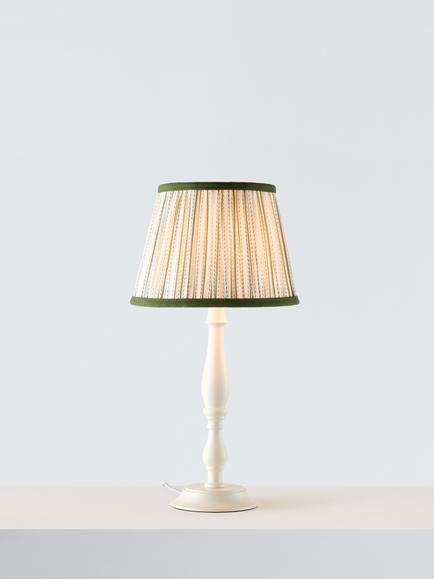 John Lewis Ticking Stripe Pleat Tapered Lampshade, Avocado