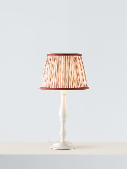 John Lewis Ticking Stripe Pleat Tapered Lampshade, Auburn