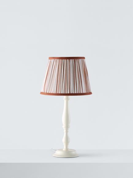 John Lewis Ticking Stripe Pleat Tapered Lampshade - view 2, Auburn