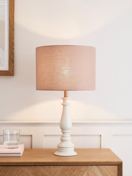John Lewis Sophia Pure Linen Drum Lampshade, Wood Rose - view 2, Wood Rose
