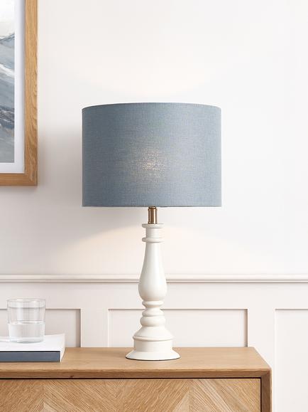 John Lewis Sophia Pure Linen Drum Lampshade, Heritage Grey - view 2, Heritage Grey