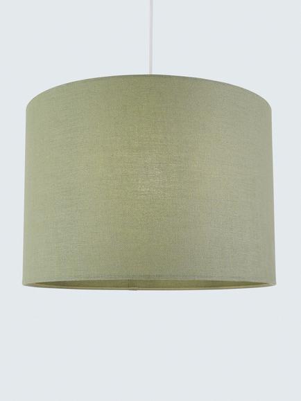 John Lewis Sophia Pure Linen Drum Lampshade, Green Sage, Green Sage