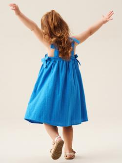 Angel & Rocket Baby Sleeveless Bow Strap Dress, Blue - view 2, Blue