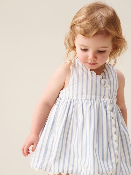 Angel & Rocket Baby Sleeveless Striped Dress, Blue, Blue