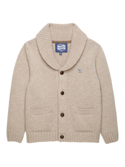 Trotters Kids' Stanley Wool Blend Button Down Cardigan, Oatmeal, Oatmeal