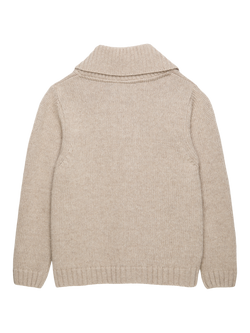 Trotters Kids' Stanley Wool Blend Button Down Cardigan, Oatmeal - view 2, Oatmeal