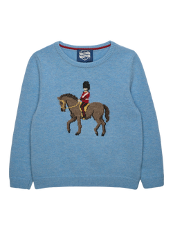 Trotters Kids' Guardsman on Horse Jumper, Blue Marl, Blue Marl