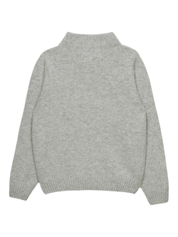 Trotters Kids' Seb Half Zip Car Jumper, Light Grey Marl - view 2, Light Grey Marl