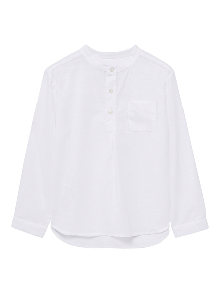 Trotters Baby Oscar Cotton Shirt, White