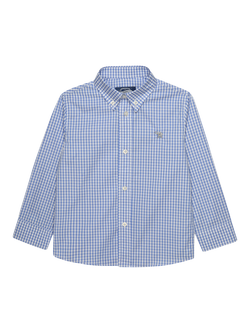 Trotters Kids' Thomas Classic Shirt, Blue Gingham, Blue Gingham