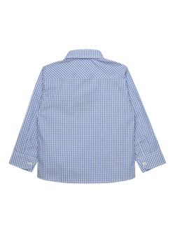 Trotters Kids' Thomas Classic Shirt, Blue Gingham - view 2, Blue Gingham
