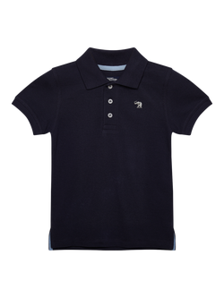 Trotters Kids' Harry Pique Polo Shirt, Navy