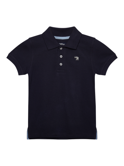 Trotters Kids' Harry Pique Polo Shirt, Navy