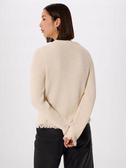 Whistles Boucle Tassel Trim Cardigan, Ivory - view 2, Ivory