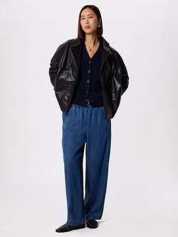 Whistles V-Neck Pocket Detail Cardigan, Navy - view 2, Navy