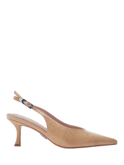 Moda in Pelle Gallia Pointed Toe Slingback Court Shoes, Light Brown, Light Brown