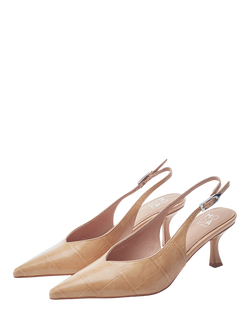 Moda in Pelle Gallia Pointed Toe Slingback Court Shoes, Light Brown - view 2, Light Brown