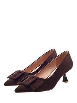 Moda in Pelle Ghiselle Kitten Heel Court Shoes - view 2, Brown