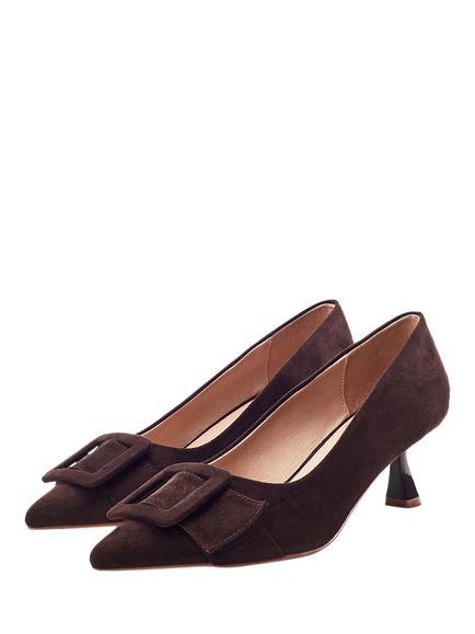 Moda in Pelle Ghiselle Kitten Heel Court Shoes - view 2, Brown