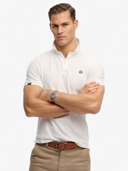 Superdry Vintage Destroy Cotton Regular Fit Short Sleeve Polo Shirt, Optic