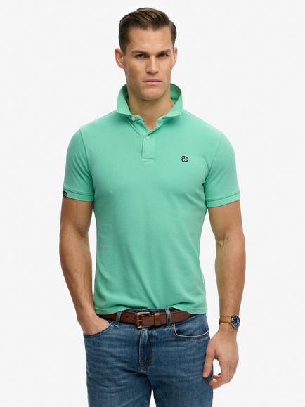 Superdry Vintage Destroy Cotton Regular Fit Short Sleeve Polo Shirt, Spring Bud Green