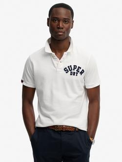 Superdry Cotton Regular Fit Short Sleeve Vintage Athletic Polo Shirt, Optic, Optic