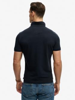 Superdry Cotton Regular Fit Short Sleeve Vintage Athletic Polo Shirt, Eclipse Navy - view 2, Eclipse Navy