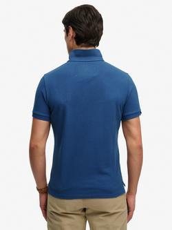 Superdry Cotton Regular Fit Short Sleeve Vintage Athletic Polo Shirt, Bay Blue - view 2, Bay Blue