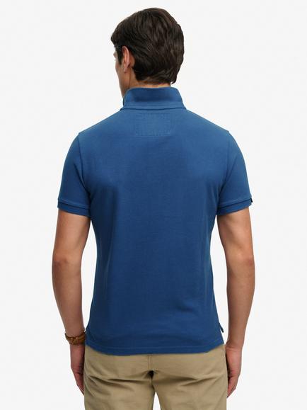 Superdry Cotton Regular Fit Short Sleeve Vintage Athletic Polo Shirt, Bay Blue - view 2, Bay Blue