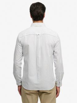 Superdry Cotton Regular Fit Stripe Oxford Shirt, Blue/Optic - view 2, Blue/Optic