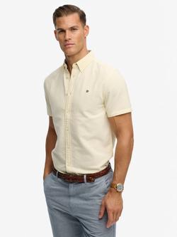 Superdry Cotton Regular Fit Oxford Shirt, Pastel Yellow, Pastel Yellow