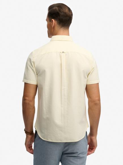 Superdry Cotton Regular Fit Oxford Shirt, Pastel Yellow - view 2, Pastel Yellow